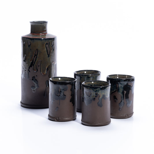 Ancient Jasper Glaze Sake Set